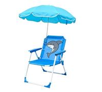 Sedia Pieghevole da Spiaggia per Bambini, Sedia con Ombrellone Integrato per Sabbia e Camping, Sedile In Tessuto Resistente Sabbia Con Protezione Solare Per Piscina Giardino Viaggi E Prato