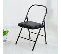 Sedia Pieghevole da Yoga e Pilates, Ausiliaria Iyengar, Rinforzata, Speciale per Yoga, Sedile Solido Antiscivolo Nero,Black