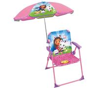 FUN HOUSE Bambino 713603 Gabby ET LA Maison Magique Sedia pieghevole JO H.53 X L.38,5 X P.37,5 CM con ombrellone Ø65 CM, rosa