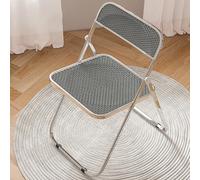 Sedia pieghevole grigia per interni, sedie da balcone portatili traspiranti, casual e semplice, per feste, eventi, uffici, sale da pranzo, versatile e confortevole