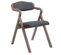 Sedia pieghevole imbottita, impilabile in legno con rivestimento rimovibile, perfetta per cucina, ufficio, matrimoni, picnic, seduta grande e comoda grigia