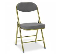 SEDIA PIEGHEVOLE IMBOTTITA ORO COMPATTA ELEGANTE SALVASPAZIO CUSCINO 5CM