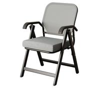 Sedia pieghevole imbottita portatile con schienale ergonomico in rete e cuscino ad alta resilienza, per casa, ufficio e sale riunioni, comoda ed elegante (grigio)