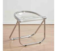 Sedia pieghevole impilabile in acrilico, sgabello ergonomico trasparente per casa, cucina e feste, design portatile senza braccioli