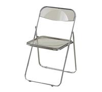 Sedia pieghevole impilabile trasparente con schienale in acrilico, design salvaspazio e resistente, per interni ed esterni, ideale per camera da letto e soggiorno, colore: grigio