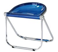 Sedia pieghevole in acrilico, spesso senza braccioli, sgabello da bar per casa, ufficio, soggiorno, sala da pranzo e uso esterno, elegante seduta gialla