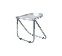 Sedia pieghevole in acrilico, spesso senza braccioli, sgabello da bar per casa, ufficio, soggiorno, sala da pranzo e uso esterno, elegante seduta gialla