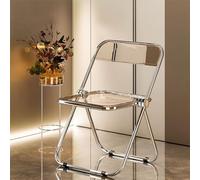 Sedia pieghevole in acrilico trasparente con struttura zincata, multiuso, semplice sedia per soggiorno, sala da pranzo e camera da letto, mobili eleganti e per la casa