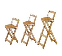 Sedia pieghevole in bambù con schienale basso e doppio poggiapiedi, altezza 67 cm, sgabello per sala da pranzo, balconi e atrio, elegante sedia pieghevole marrone, design salvaspazio