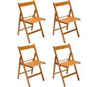 Marvin Sedia in Legno Pieghevole Birreria Colorata Interno o Esterno Salvaspazio Richiudibile da Campeggio Giardino Cucina Legno Massello Di Faggio (2, Ciliegio)