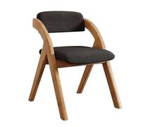 Sedia pieghevole in legno massello, imbottita e traspirante, confortevole, per interni ed esterni, portatile, design nero, per uso domestico e giardino