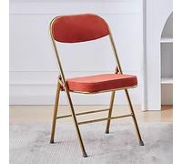 Sedia pieghevole in metallo con cuscino imbottito in velluto e schienale ergonomico sedile portatile per esterni con capacità di 136 kg in elegante colore arancione