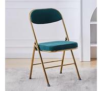 Sedia pieghevole in metallo con cuscino imbottito in velluto, schienale ergonomico e design portatile, sedia pieghevole per esterni con capacità di 136 kg (verde)