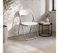 SEDIA PIEGHEVOLE IN METALLO E PVC BIANCO