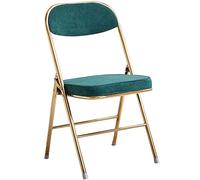 Sedia pieghevole in velluto retrò per sala da pranzo, cuscino spesso, capacità 150 kg, verde scuro, elegante, per reception e bar, arredamento per la casa, 82 x 43 x 46 cm
