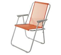 VERDELOOK Lanzarote, Sedia Pieghevole con Struttura in Metallo e Seduta in textilene, 52x44x75 cm, Arancione, Sedia Sdraio per Giardino e Spiaggia