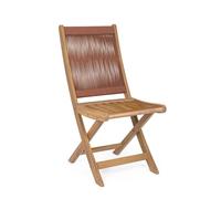 SEDIA PIEGHEVOLE LEGNO ACACIA DA ESTERNO CON CORDA INTRECCIATA CORALLO 42X61X90