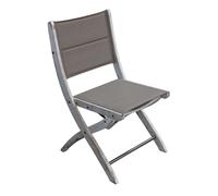 SEDIA PIEGHEVOLE LEGNO ACCIAIO TESSUTO ARREDO ESTERNO GIARDINO BIANCO GRIGIO
