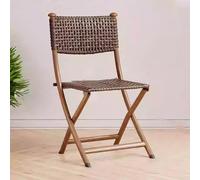 Sedia pieghevole Mid-Century, schienale in rattan sintetico, robusto telaio in acciaio al carbonio, design tradizionale bohémien, sedia da ufficio classica scandinava, nessun montaggio richiesto