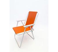 Sedia Pieghevole Miramare Arancione 55x52x73cm Struttura Metallo Con Braccioli