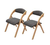 Sedia pieghevole moderna (2 pezzi) sedia da ufficio imbottita in cotone e lino, schienale in legno di gomma, per scrivania, conferenze