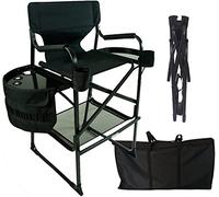 Sedia pieghevole per il trucco, alta sedia da regista portatile, capacità 272 kg, poggiapiedi incluso, ideale per campeggio, cinema, giardino, attività in spiaggia