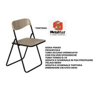 SEDIA PIEGHEVOLE POKER telaio 1,8 in alluminio nero Sedile e schienale plastica
