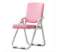Sedia pieghevole portatile in metallo, con seduta e schienale imbottiti in pelle PU, comoda, leggera, sgabello pieghevole per ufficio e conferenze (bianco, 75 cm)