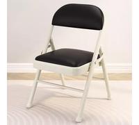 Sedia pieghevole portatile multicolore imbottita con struttura in metallo, leggera e per uso interno ed esterno, casa e ufficio (colore: bianco e nero)