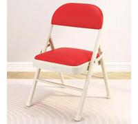 Sedia pieghevole portatile, multicolore, imbottita, con struttura in metallo, per interni ed esterni, leggera e ideale per casa, ufficio, campeggio, giardino (colore: bianco e rosso)