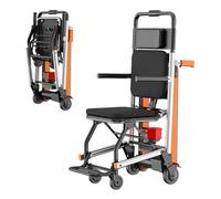 Sedia Pieghevole Portatile Per Scale,Montascale Per Anziani,Carrello Elettrico Per Scale,Per Salire E Scendere Le Scale,Ausilio Per Camminare Per Adulti Disabili E Anziani Grey,10Ah