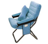 Sedia pieghevole regolabile in altezza con grandi tasche portaoggetti, design moderno, per soggiorno, camera da letto, ufficio, balcone, azzurro, set da 2