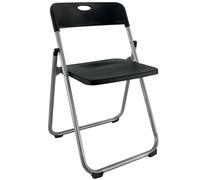 Marvin Sedia Pieghevole Salvaspazio Tiny Portatile Richiudibile da Interno Esterno Giardino Campeggio Ufficio Strutura in Ferro e Pvc Sedie Leggere Colorate Comode con Schienale (Nero/Grigio)