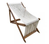 Sedia pieghevole sdraio con struttura in legno e finitura in cotone 60x16xH144 cm Tunisi