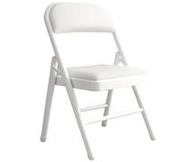 Sedia Pieghevole Sedia Pieghevole Imbottita Sedia da Conferenza per La Formazione Dell'ufficio, Sedia Pranzante Piegante della Famiglia, Sedia con Schienale per Dormitorio Leggera (Color : Bianca, S