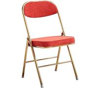 Sedia Pieghevole Velluto A Coste Alla Moda Retrò Sedia Da Pranzo, Cuscino Addensato Per La Casa Sedia Con Schienale, Sedie Di Ricezione Del Caffè, Portata 150 Kg/330,7 Libbre ( Color : Rood , S : 82*4
