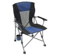 Sedia poltrona chiudibile da campeggio in acciaio con braccioli e porta borraccia