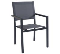 SEDIA POLTRONA DA GIARDINO CON BRACCIOLI ARREDO ESTERNO ANTRACITE MOD JAMAICA