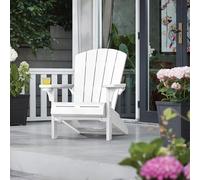 Sedia Poltrona da Giardino resina Alpine Adirondack bianca 80,5 x 92 x 100,5 cm