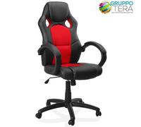 Sedia Poltrona da Ufficio Direzionale Ruote Girevoli Sportiva Race Gaming Rosso