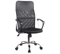 Sedia Poltrona Direzionale da Ufficio 62x63x124 cm in Tessuto Nera