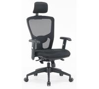 Sedia Poltrona Direzionale da Ufficio in Tessuto e Rete Philadelphia Nera