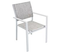 SEDIA POLTRONA GIARDINO CON BRACCIOLI ARREDO ESTERNO COLORE BIANCO MOD JAMAICA