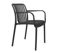 Sedia poltrona impilabile da esterno interno bar e ristoranti in resina con schienale effetto corda Giulia