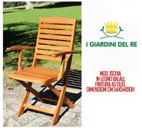 Sedia Poltrona in Legno Balau Rifinito ad Olio Richiudibile Pieghevole Vari Mod