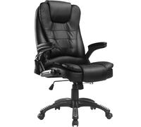 Sedia Poltrona Massaggiante da Ufficio 62x68x121 cm con Riscaldamento in Similpelle Nero