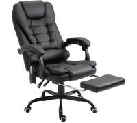 Sedia Poltrona Massaggiante da Ufficio 67x79x111-121 cm con 7 Punti Vibranti Nero