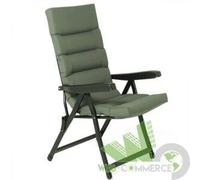 SEDIA POLTRONA MULTIPOSIZIONE IMBOTTITA VERDE SALVIA 122x60x61 CM 5 POSIZIONI