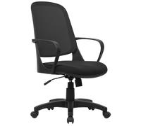 Sedia Poltrona Operativa da Ufficio in Tessuto e Rete Tosini Washington Nero