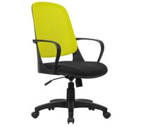 Sedia Poltrona Operativa da Ufficio in Tessuto e Rete Tosini Washington Nero/Verde